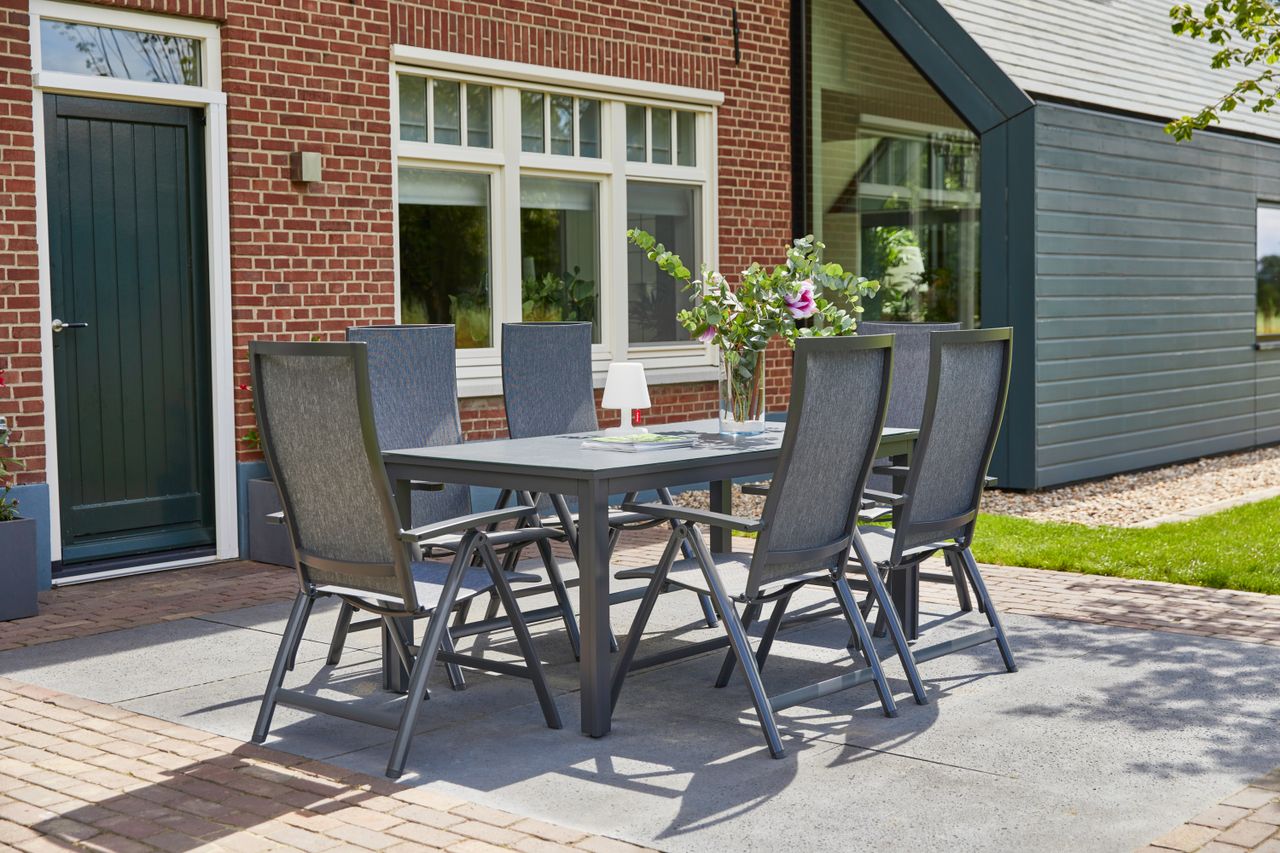 Menorca dining tuintafel 220x100xH75 cm antraciet - AVH Outdoor Tuinmeubelen